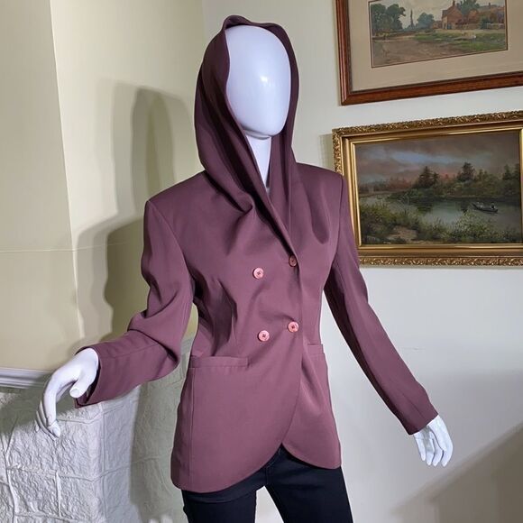 Gianfranco Laura Double Breasted Hooded Blazer - Picture 4 of 16
